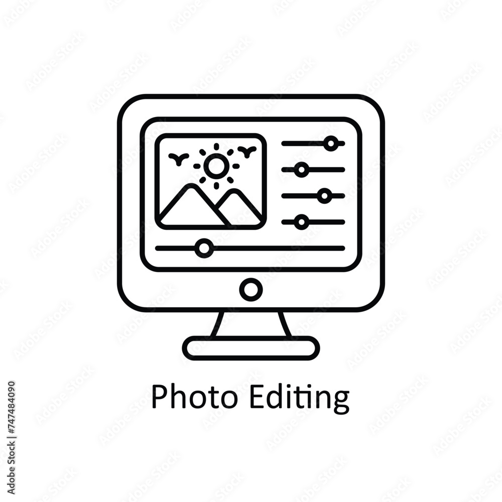 Photo Editing vector outline Icon Design illustration. Graphic Design Symbol on White background EPS 10 File Photo Editing vector outline Icon Design illustration. Graphic Design Symbol on White background EPS 10 File