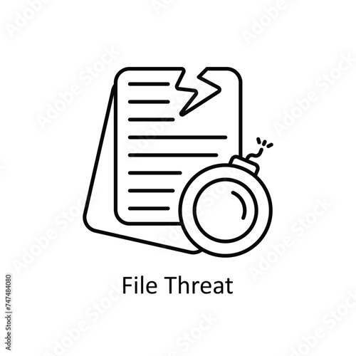 File Threat vector outline Icon Design illustration. Graphic Design Symbol on White background EPS 10 File