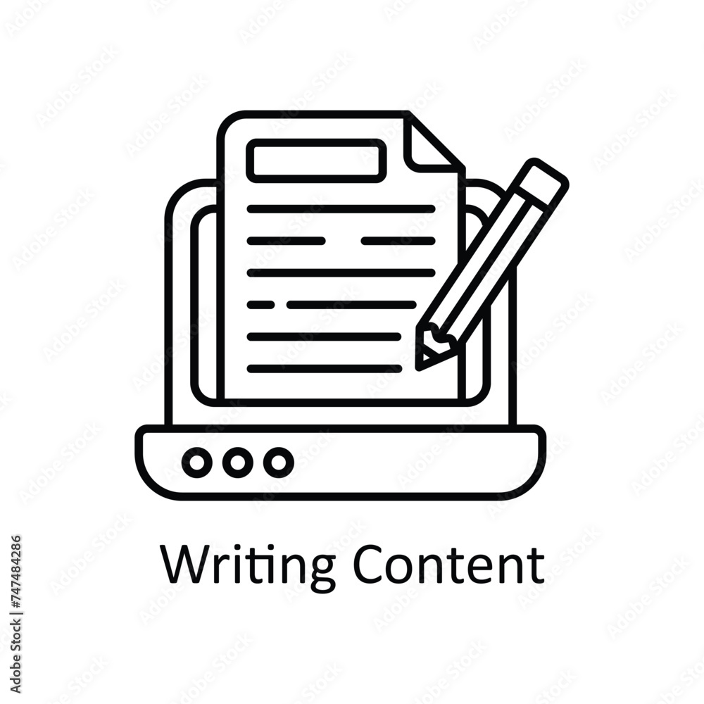 Writing Content vector outline Icon Design illustration. Graphic Design Symbol on White background EPS 10 File Writing Content vector outline Icon Design illustration. Graphic Design Symbol on White background EPS 10 File