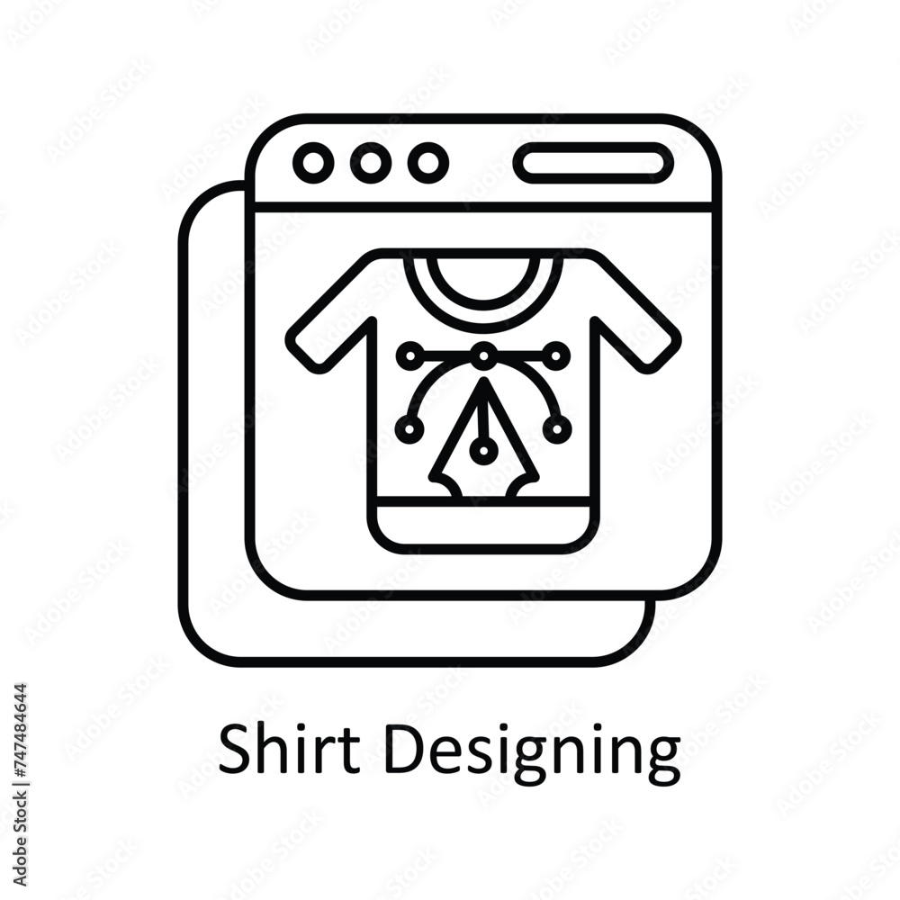 Shirt Designing vector outline Icon Design illustration. Graphic Design Symbol on White background EPS 10 File Shirt Designing vector outline Icon Design illustration. Graphic Design Symbol on White background EPS 10 File