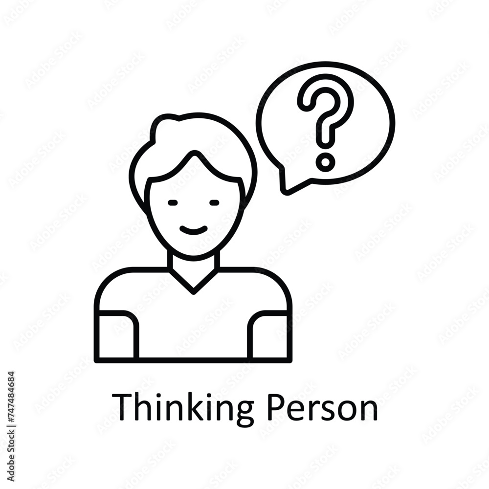 Thinking Person vector outline Icon Design illustration. Graphic Design Symbol on White background EPS 10 File Thinking Person vector outline Icon Design illustration. Graphic Design Symbol on White background EPS 10 File