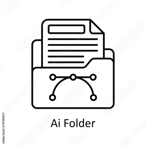 Ai Folder vector outline Icon Design illustration. Graphic Design Symbol on White background EPS 10 File
