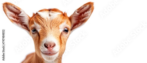 a close up of a goat's face looking at the camera with a surprised look on it's face.