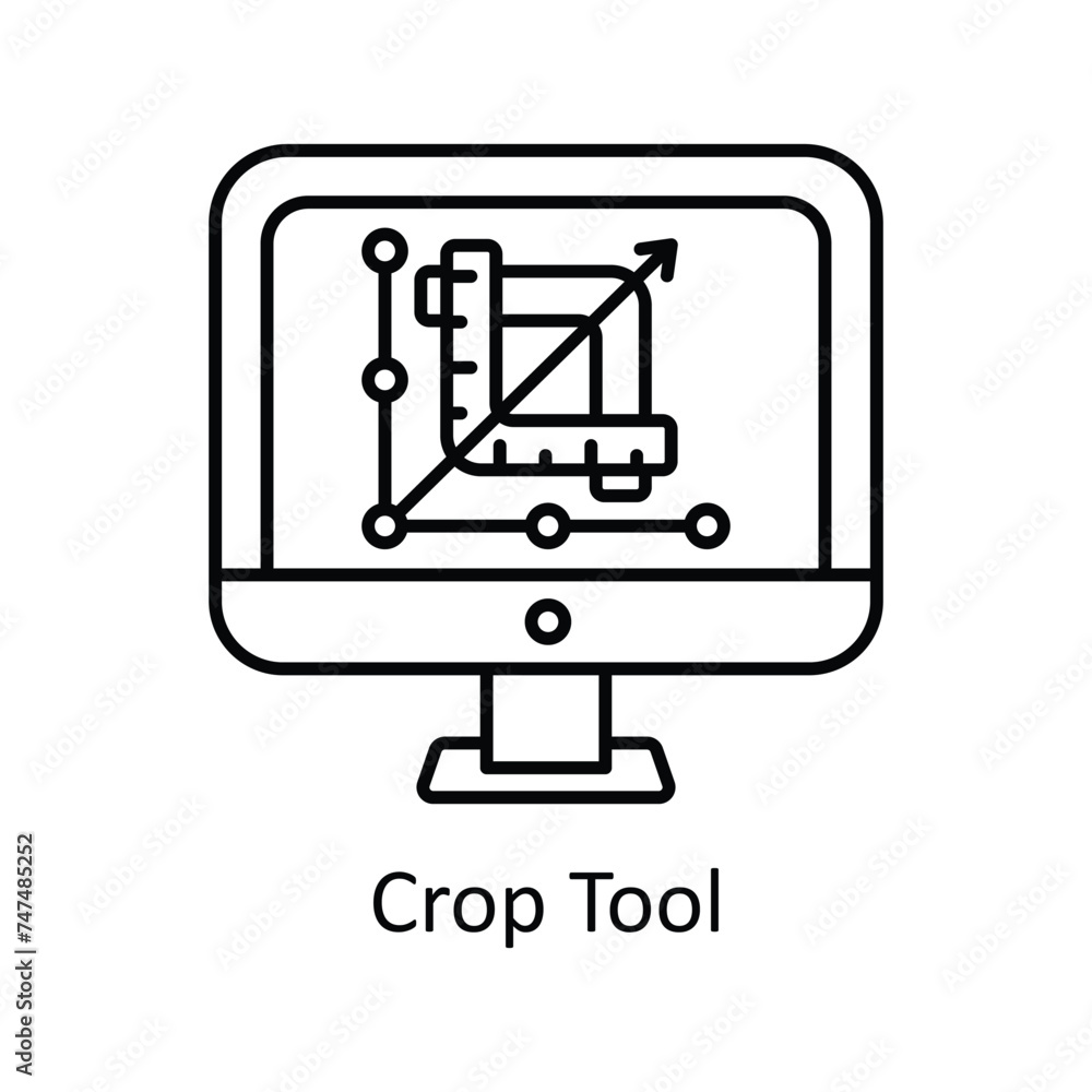 Crop Tool vector outline Icon Design illustration. Graphic Design Symbol on White background EPS 10 File Crop Tool vector outline Icon Design illustration. Graphic Design Symbol on White background EPS 10 File
