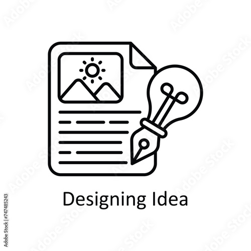 Designing Idea vector outline Icon Design illustration. Graphic Design Symbol on White background EPS 10 File