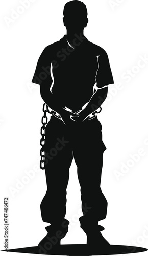 Silhouette prisoner black color only full body