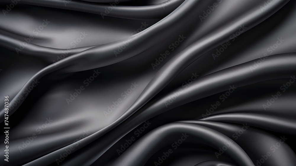 Black gray satin dark fabric texture luxurious shiny that is abstract silk cloth panorama background with patterns soft waves blur beautiful Black gray satin dark fabric texture luxurious shiny that is abstract silk cloth panorama background with patterns soft waves blur beautiful
