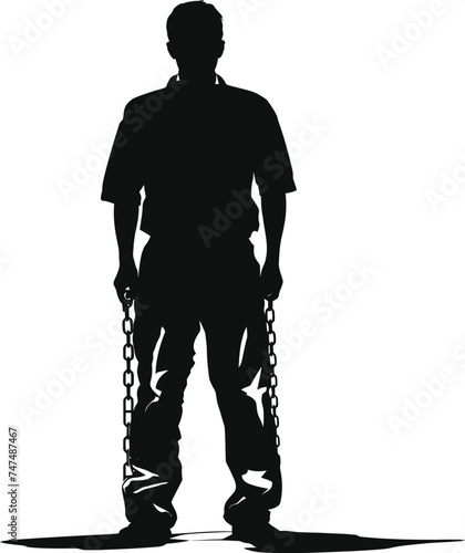 Silhouette prisoner black color only full body