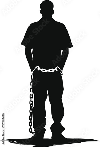 Silhouette prisoner black color only full body