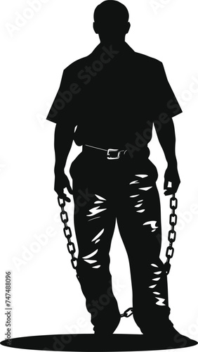 Silhouette prisoner black color only full body