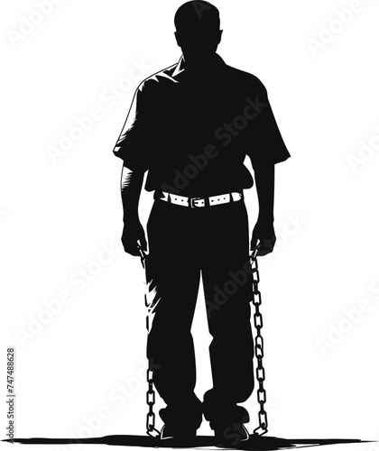 Silhouette prisoner black color only full body