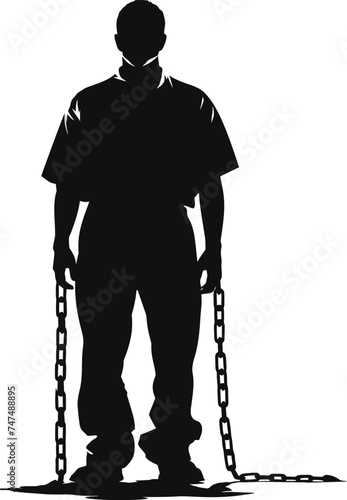 Silhouette prisoner black color only full body