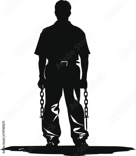Silhouette prisoner black color only full body