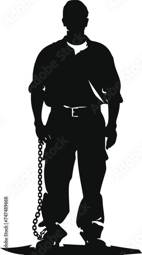 Silhouette prisoner black color only full body