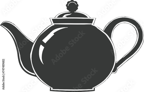 Silhouette teapot black color only full