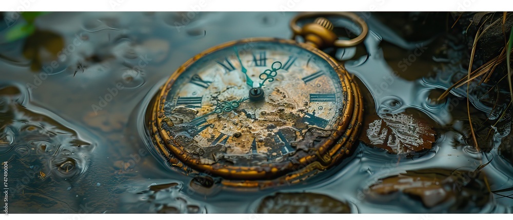 Naklejka premium old clock gears, in the style of dark teal and bronze, clock mechanism-inspired