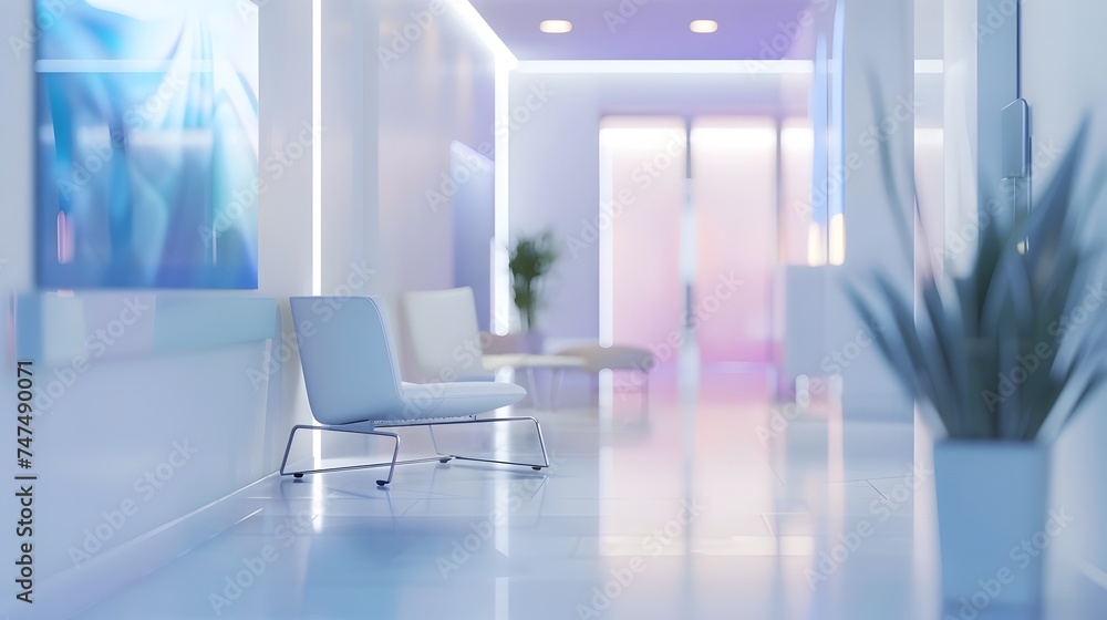 Modern minimalist office lobby interior design - A sleek, modern office