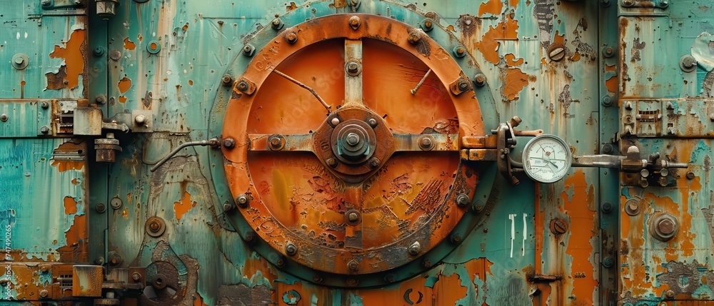 rusty machine, rusty gears, mechanic gear, azure, rusty mechanism