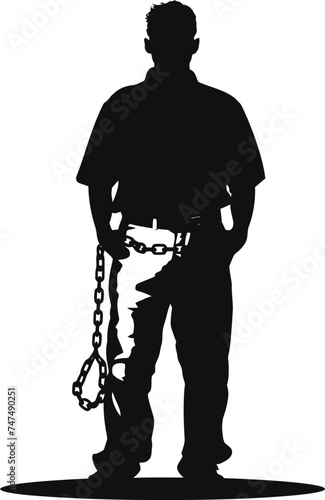 Silhouette prisoner black color only full body
