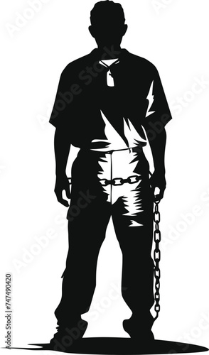 Silhouette prisoner black color only full body