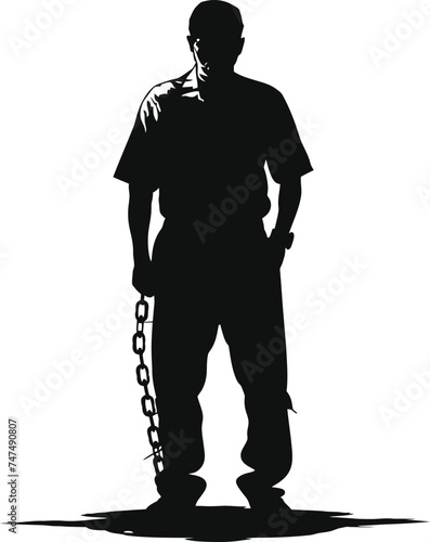 Silhouette prisoner black color only full body