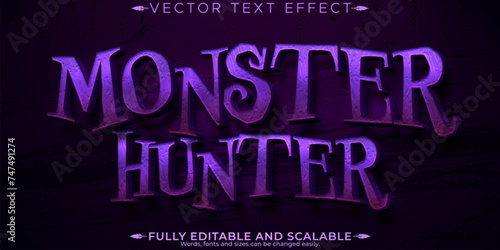 Monster hunter text effect, editable horror and scary text style