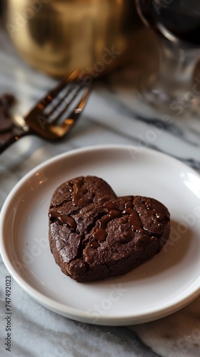 heart shaped chocolate cookie