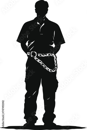 Silhouette prisoner black color only full body