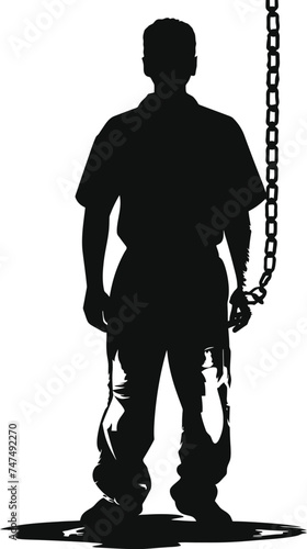 Silhouette prisoner black color only full body