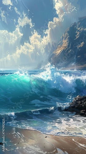 ocean breaks on shore © Coosh448
