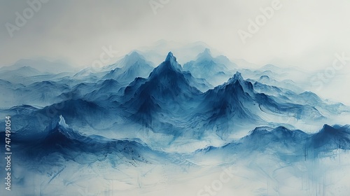 Art painting of abstract landscapes drawn by hand.