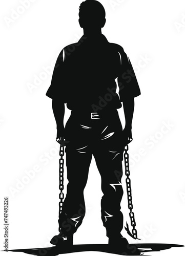 Silhouette prisoner black color only full body