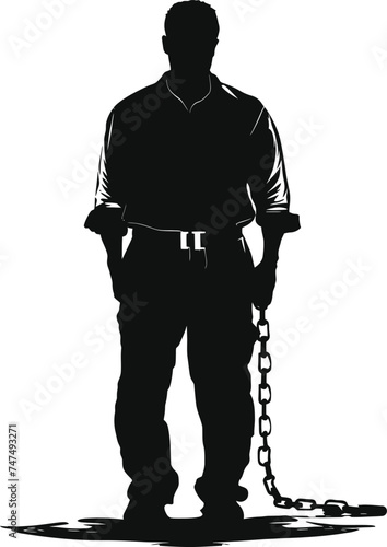 Silhouette prisoner black color only full body