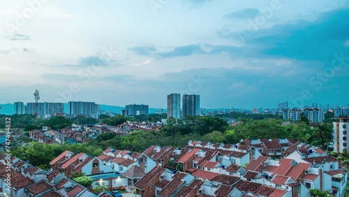 Timelapse of a city and mountains 4K 30fps