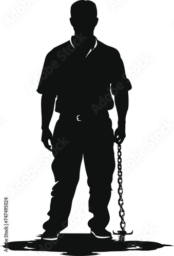 Silhouette prisoner black color only full body