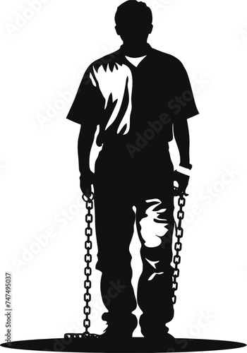 Silhouette prisoner black color only full body