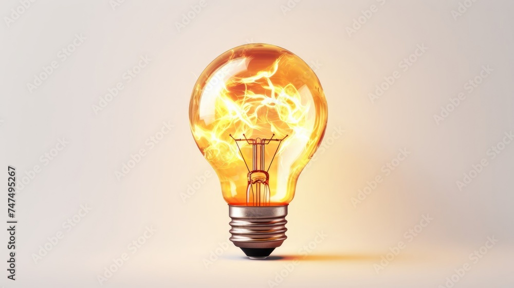 Lamp glows on white background. A place for texting. Lamp glows on white background. A place for texting.