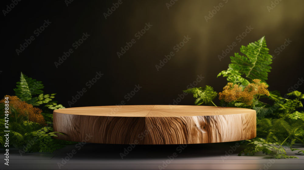 natural Oak Podium product display for product presentation