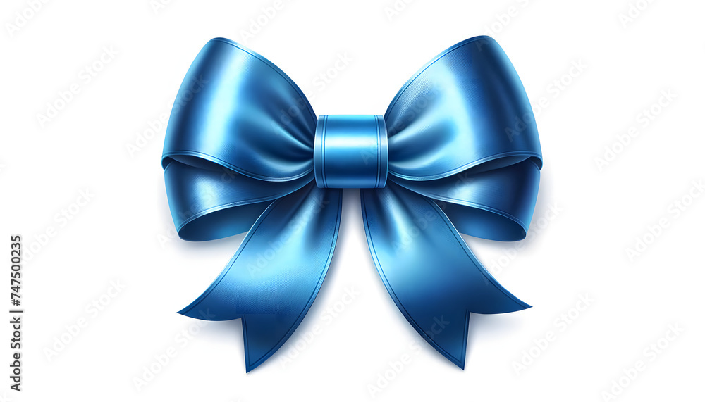 Nœud, Ruban de satin bleu brillant sur fond blanc. Vecteur, isolé Nœud, Ruban de satin bleu brillant sur fond blanc. Vecteur, isolé