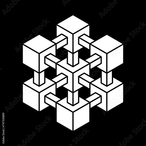 Abstract shape icon isolated on black background. Design element. Vector illustration.