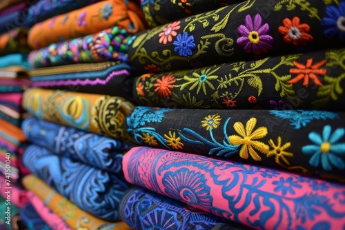 Textile patterns showcasing hispanic cultural heritage Vibrant colors And traditional designs