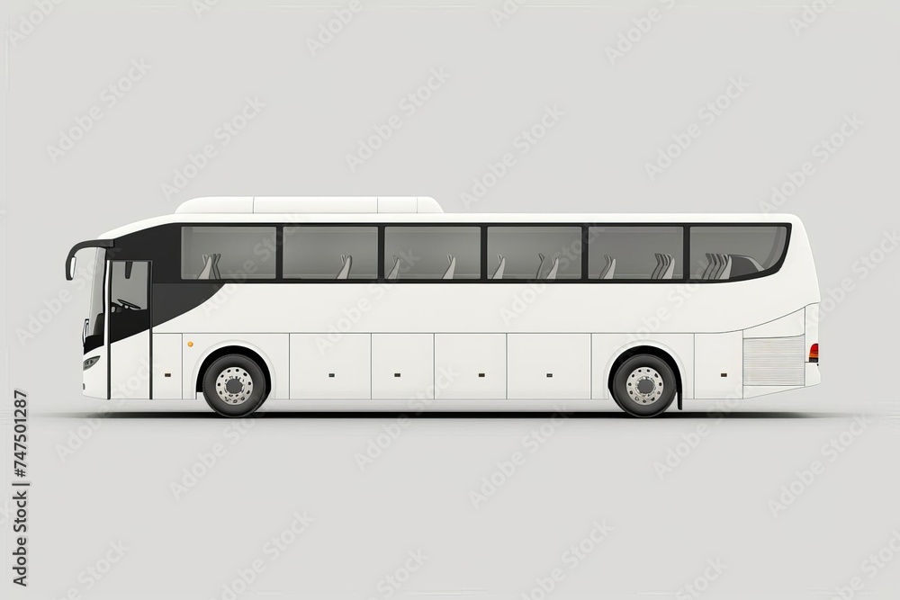 Travel bus isolated on a clean white background Ready for branding and advertising uses