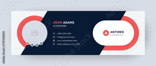 Email signature or email footer and personal social media facebook cover design template