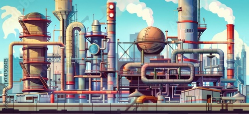 chemical industry with pipes