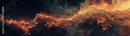 fire wave psd, in the style of interstellar nebulae, photo-realistic landscapes, dark gold, spatial concept art