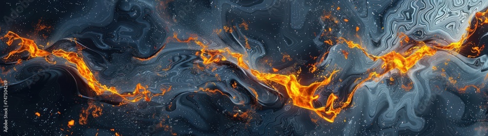 marble art of the flames abstract fire effect gold flames fire explosion explosion flames fire fire, in the style of photo-realistic landscapes, futuristic, sci-fi elements - obrazy, fototapety, plakaty 