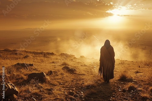 Wallpaper Mural Witness Jesus standing on a high cliff, torn between earthly desires and heavenly mission, grappling with the allure of miracles, fame, and adulation Torontodigital.ca