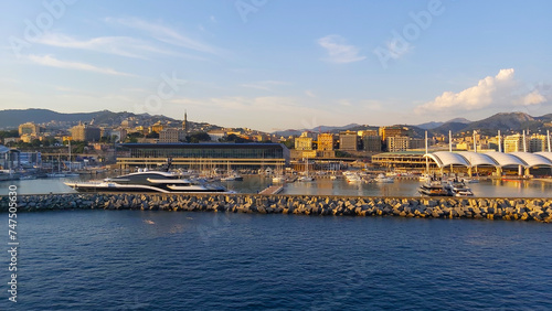 Genoa Port City. it is one of the most important seaports in Italy. With a trade volume of 51.6 million tonnes. photo