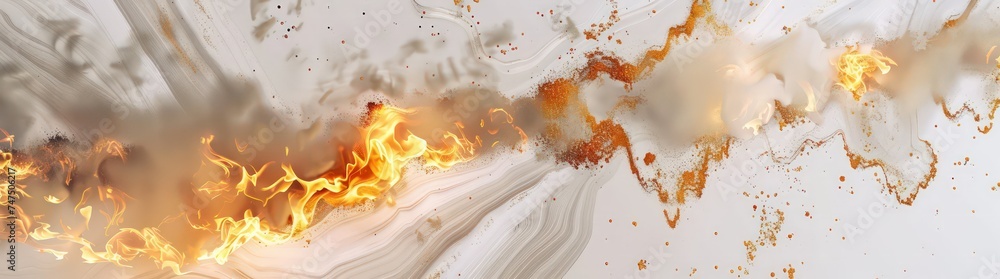 white background with golden burns fire, in the style of futuristic white background with golden burns fire, in the style of futuristic