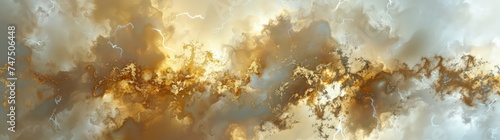 white background with lightning  interstellar nebulae, dark amber and gold, panoramic scale, texture-rich canvas © STOCKYE STUDIO